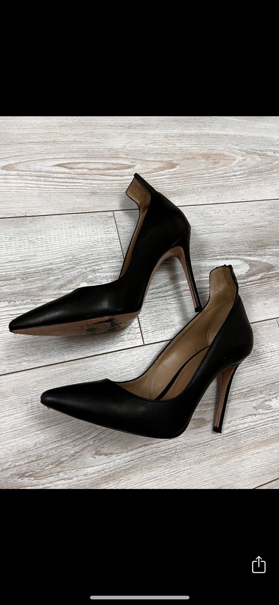 Divarese Siyah Deri Stiletto - Görsel 2