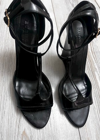 Siyah Gotik Stiletto Topuklu Kadın Ayakkabı - Görsel 5