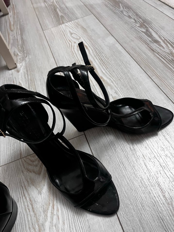 Siyah Gotik Stiletto Topuklu Kadın Ayakkabı - Görsel 2