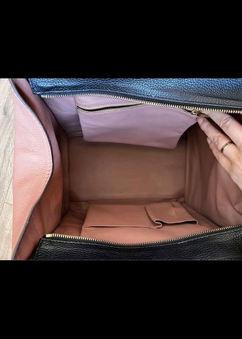 Celine orjinal Deri Pembe Siyah Kadın Çanta - Görsel 4