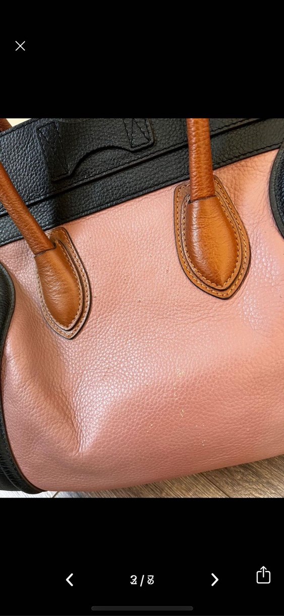 Celine orjinal Deri Pembe Siyah Kadın Çanta - Görsel 2