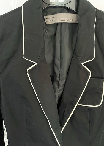 Zara xs Siyah Kadın Düğmeli Midi Blazer - Görsel 2