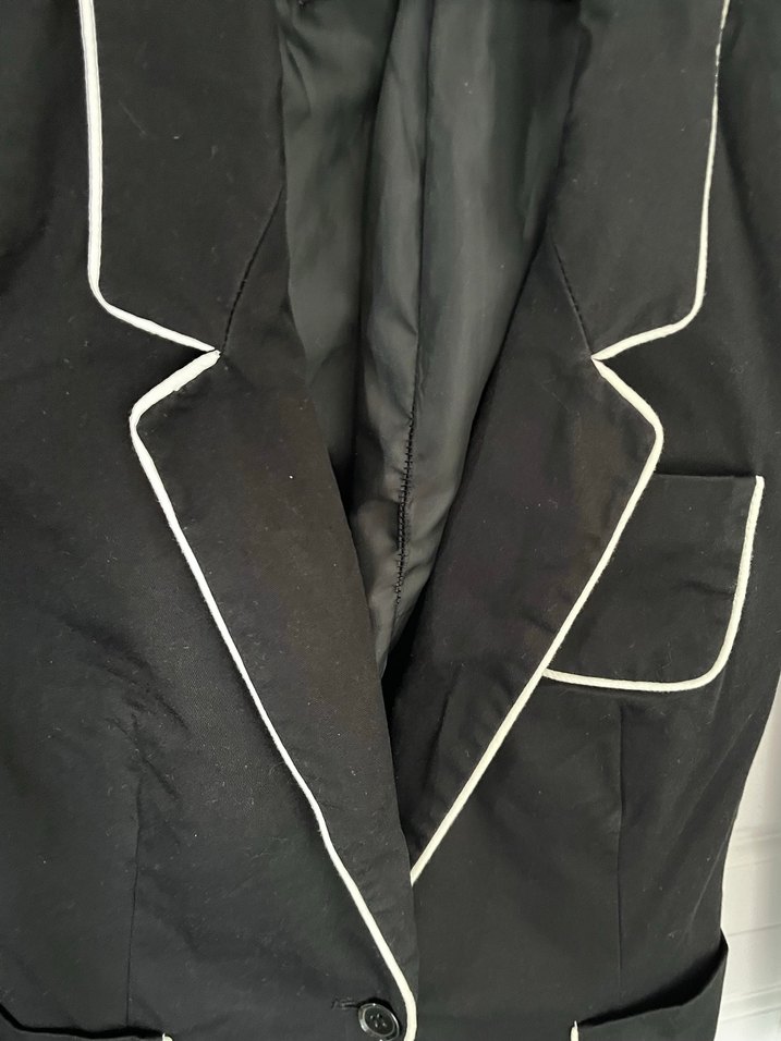 Zara xs Siyah Kadın Düğmeli Midi Blazer - Görsel 4