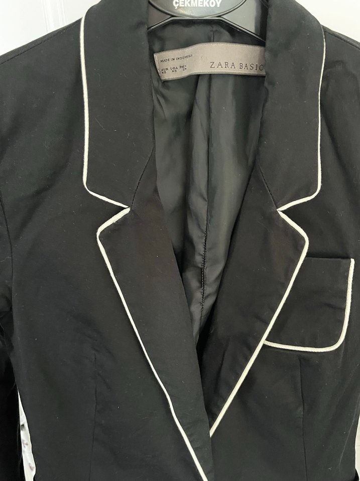 Zara xs Siyah Kadın Düğmeli Midi Blazer - Görsel 2