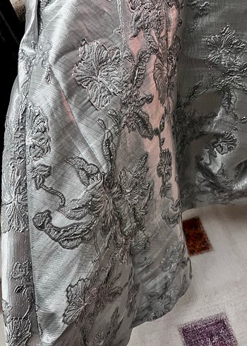 Gri Nakışlı Kısa Abiye Elbise - Görsel 6