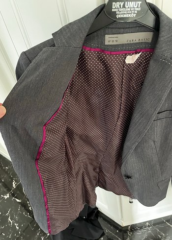 Zara Gri Düğmeli Kadın Blazer Ceket - Görsel 6