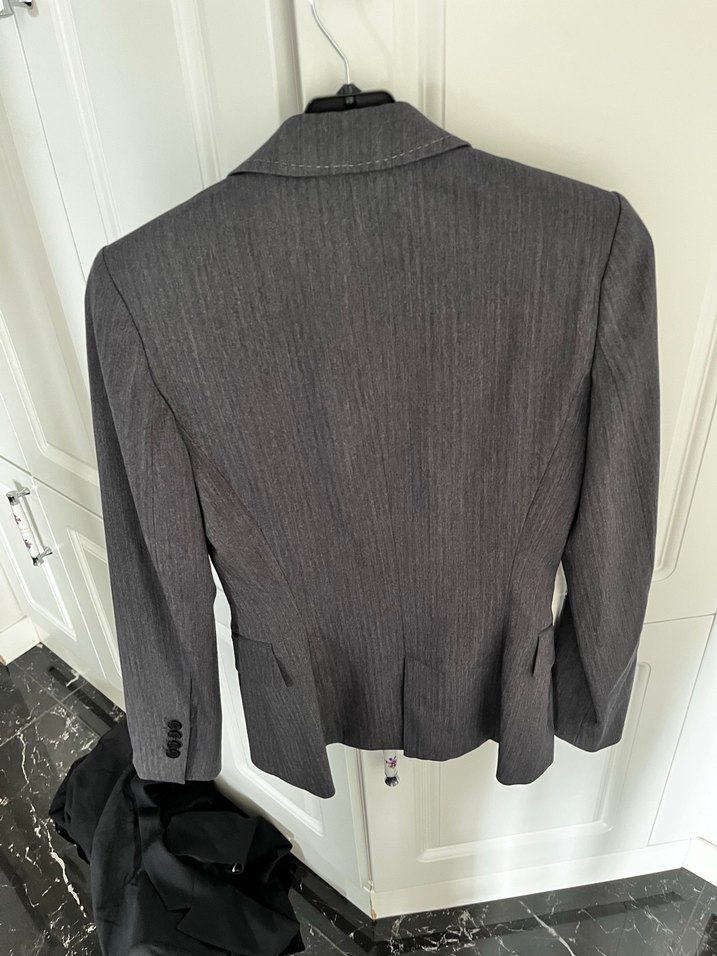 Zara Gri Düğmeli Kadın Blazer Ceket - Görsel 5