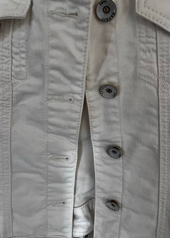Esprit xs Beyaz Düğmeli Kadın Denim Ceket - Görsel 3