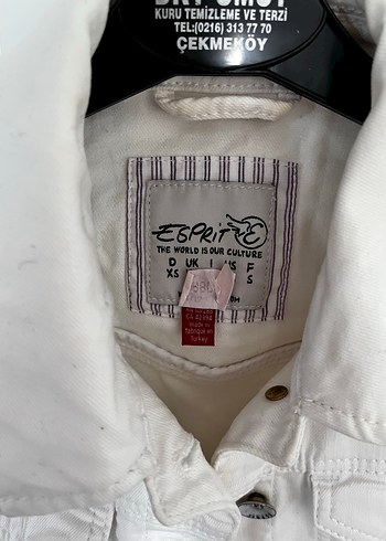 Esprit xs Beyaz Düğmeli Kadın Denim Ceket - Görsel 2