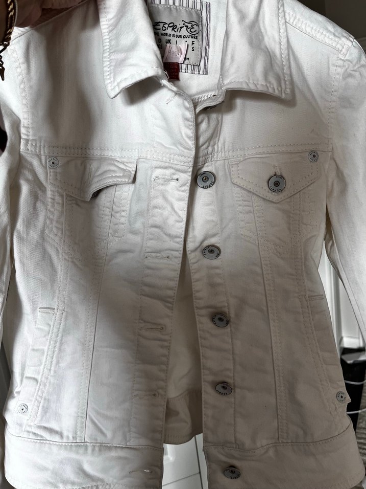 Esprit xs Beyaz Düğmeli Kadın Denim Ceket - Görsel 5