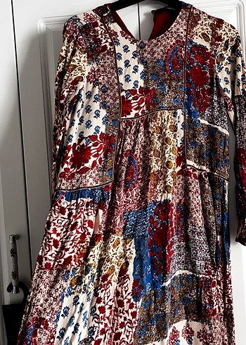 Zara Uzun Desenli Bohem Elbise - Görsel 4