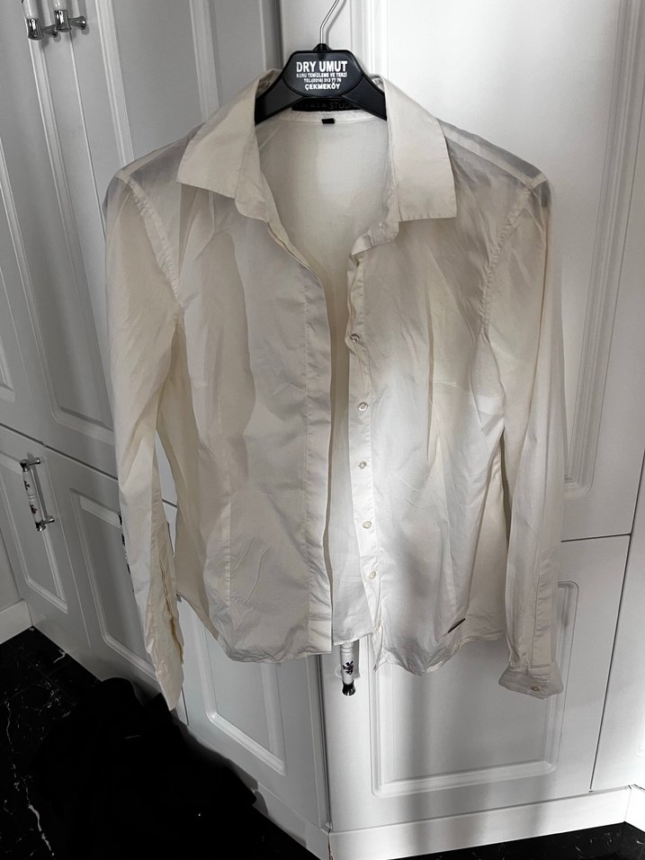 Beymen studio Düğmeli Beyaz krem rengi Kadın Gömlek - Görsel 5