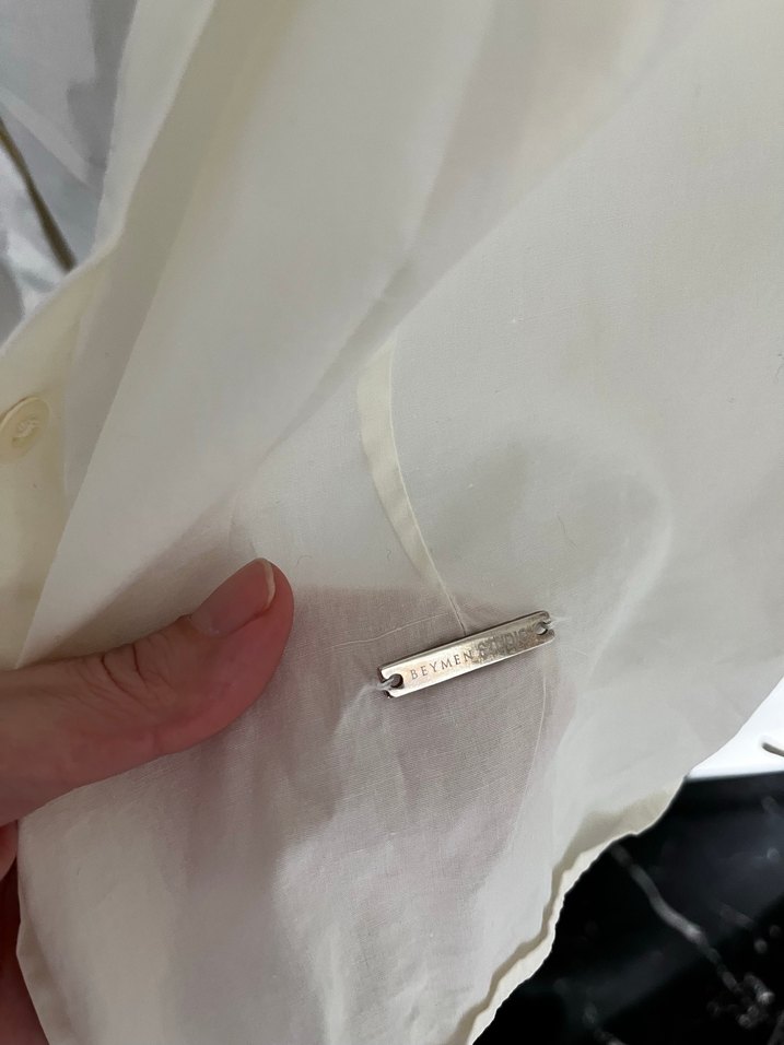 Beymen studio Düğmeli Beyaz krem rengi Kadın Gömlek - Görsel 4