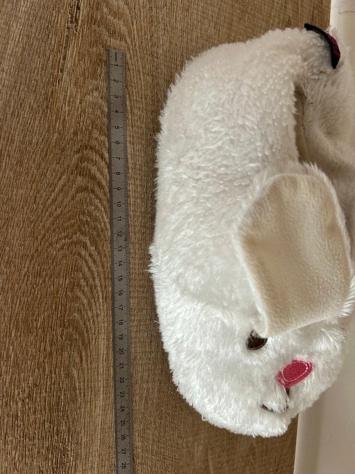 Kızlar İçin Beyaz Peluş Tavşan Ev Terliği - Görsel 4