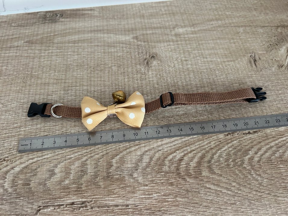 Kahverengi Kedi/ köpek Tasması Boyunluğu Fiyonk ve Zil - Görsel 5