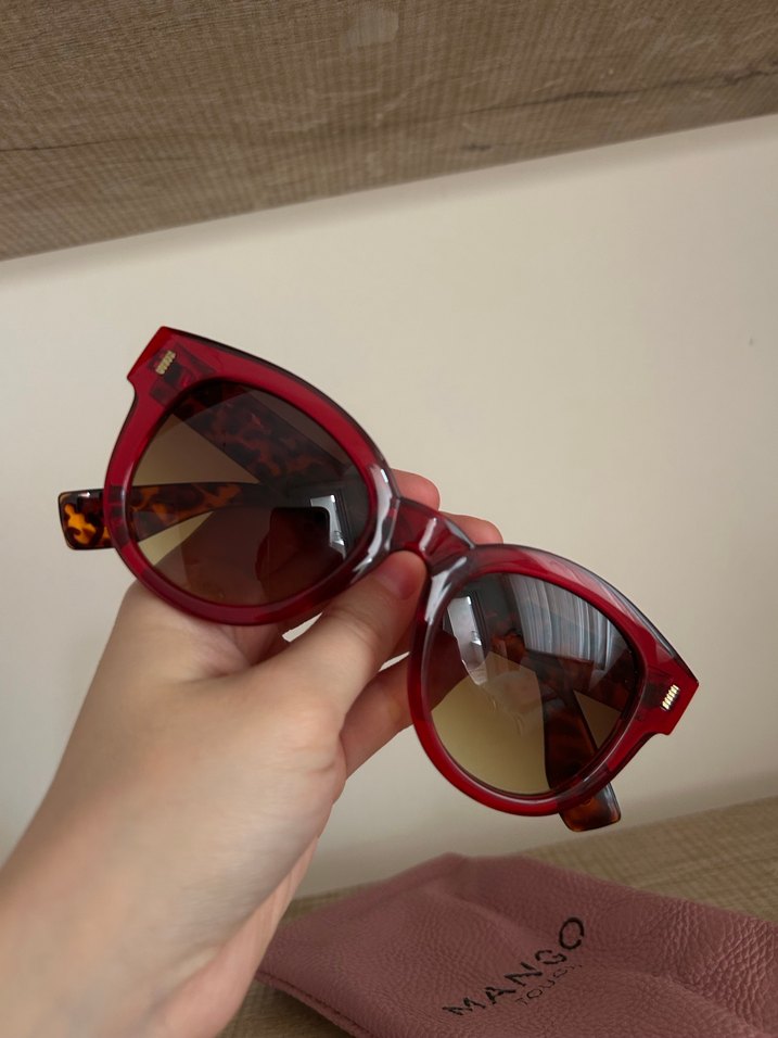 Bordo Transparan Modern Klasik Kadın Güneş Gözlüğü - Görsel 3