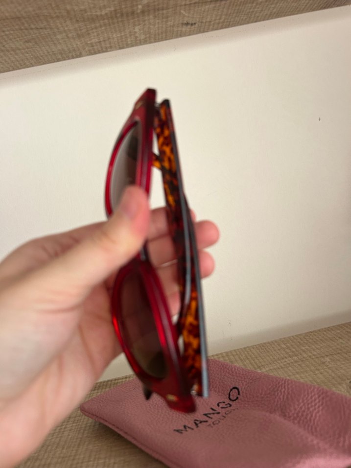 Bordo Transparan Modern Klasik Kadın Güneş Gözlüğü - Görsel 5