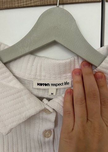 Kız Çocuk Beyaz Düğmeli Polo crop Tişört - Görsel 5