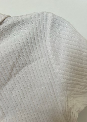 Kız Çocuk Beyaz Düğmeli Polo crop Tişört - Görsel 3