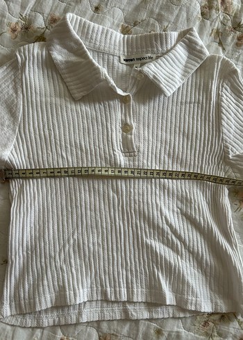 Kız Çocuk Beyaz Düğmeli Polo crop Tişört - Görsel 6