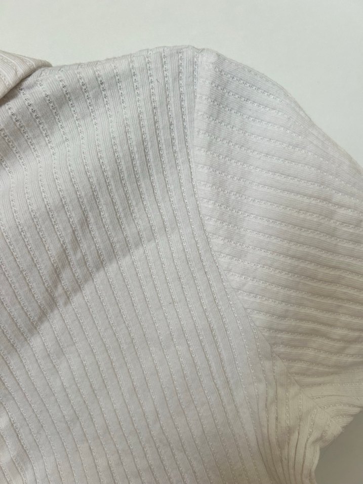 Kız Çocuk Beyaz Düğmeli Polo crop Tişört - Görsel 3