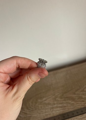 Dantel Desenli Gri Bohem Kadın Yüzük - Görsel 7