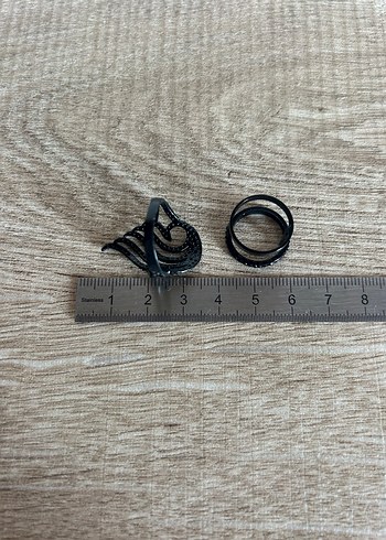 Siyah taşlı Desenli Yüzük - Görsel 5