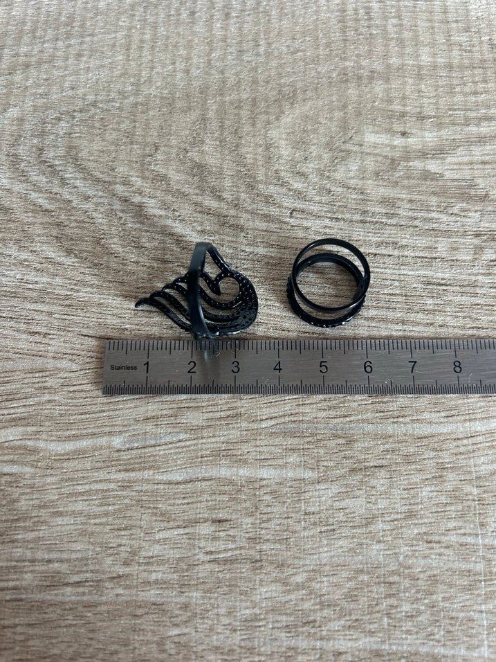 Siyah taşlı Desenli Yüzük - Görsel 5