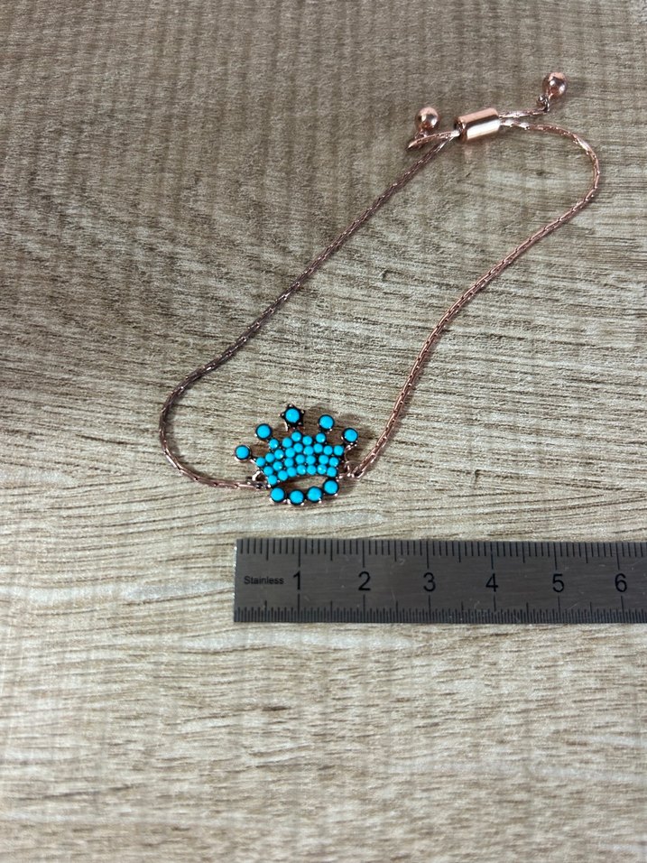 Turkuaz Boncuklu Minimalist Bileklik - Görsel 4