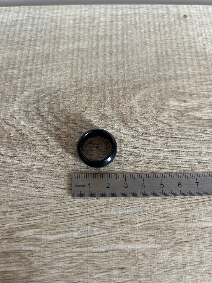 Parlak Siyah Minimalist Gotik Yüzük - Görsel 3