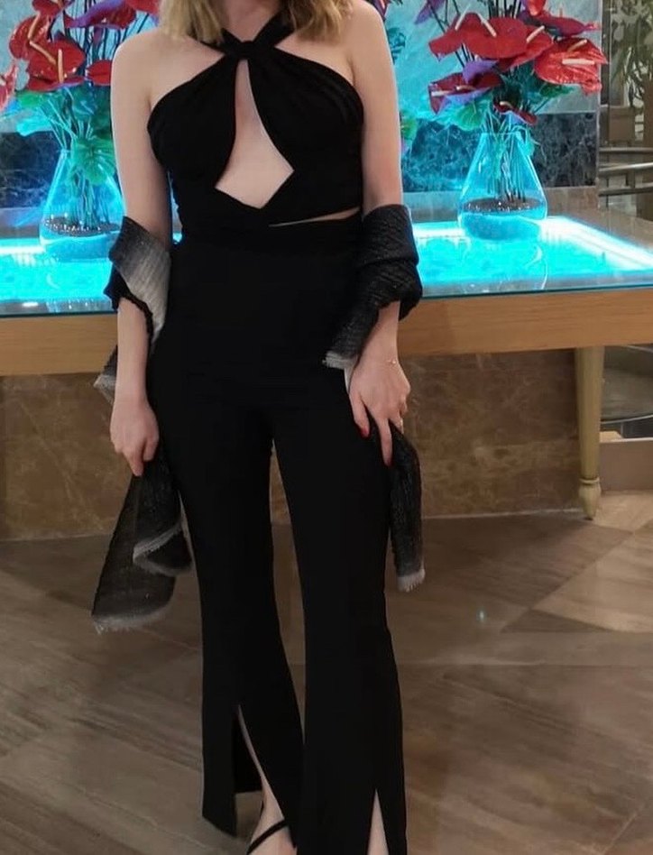 Siyah Drapeli çıtçıtlı bluz - Görsel 4