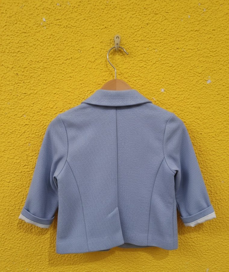 Düğmeli Erkek Bebek Mavi Ceket - Görsel 2