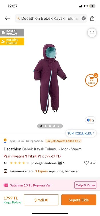 Decathlon Astronot mont - Kayak Tulumu