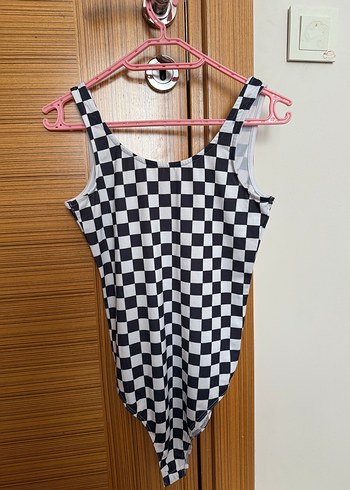Kadın Ekose Desenli Fitted bodysuit