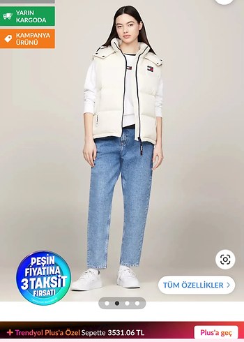 s Beden mavi Renk Tommy Jeans Mavi mom jean Fit Kadın Kot Pantolon
