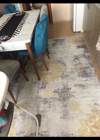 Gri Modern Klasik Soyut Desenli Halı