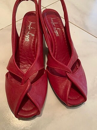 37 Beden Kadın kırmızı deri ayakkabı