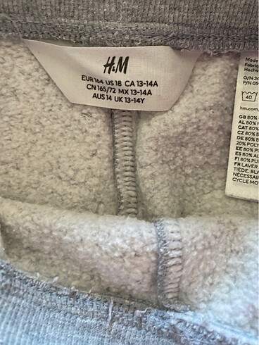 13-14 Yaş Beden gri Renk Erkek Çocuk Eşofman Altı H&M 13-14 Yaş