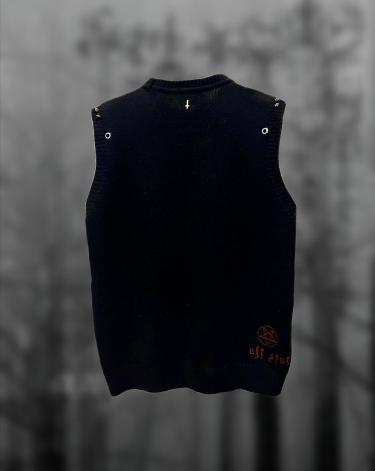 Tasarım Punk Kolsuz Kazak - Görsel 2