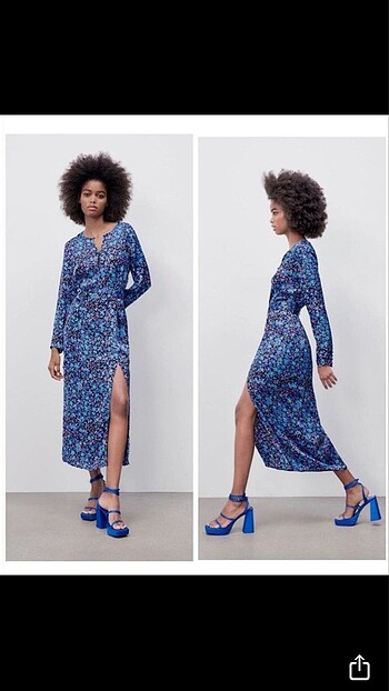 Zara model çiçekli elbise