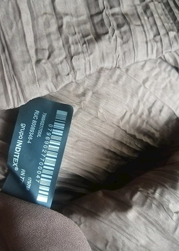 Bohem Tarzı Kahverengi Keten Uzun Elbise balon buruşuk görünümlü - Görsel 3