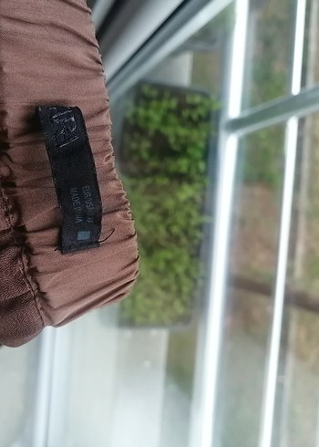 Bohem Tarzı Kahverengi Keten Uzun Elbise balon buruşuk görünümlü - Görsel 2