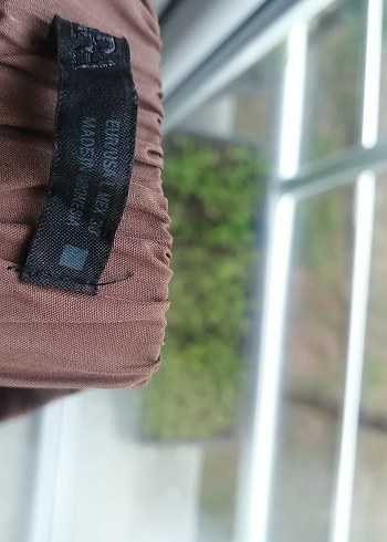 Bohem Tarzı Kahverengi Keten Uzun Elbise balon buruşuk görünümlü - Görsel 7