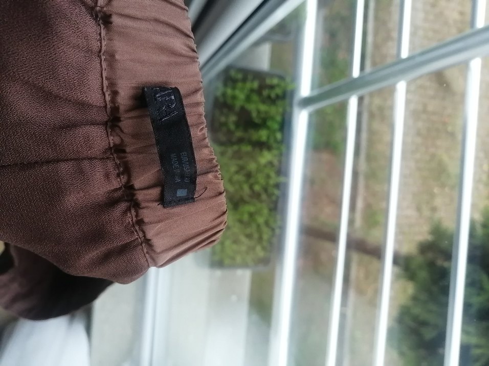 Bohem Tarzı Kahverengi Keten Uzun Elbise balon buruşuk görünümlü - Görsel 2