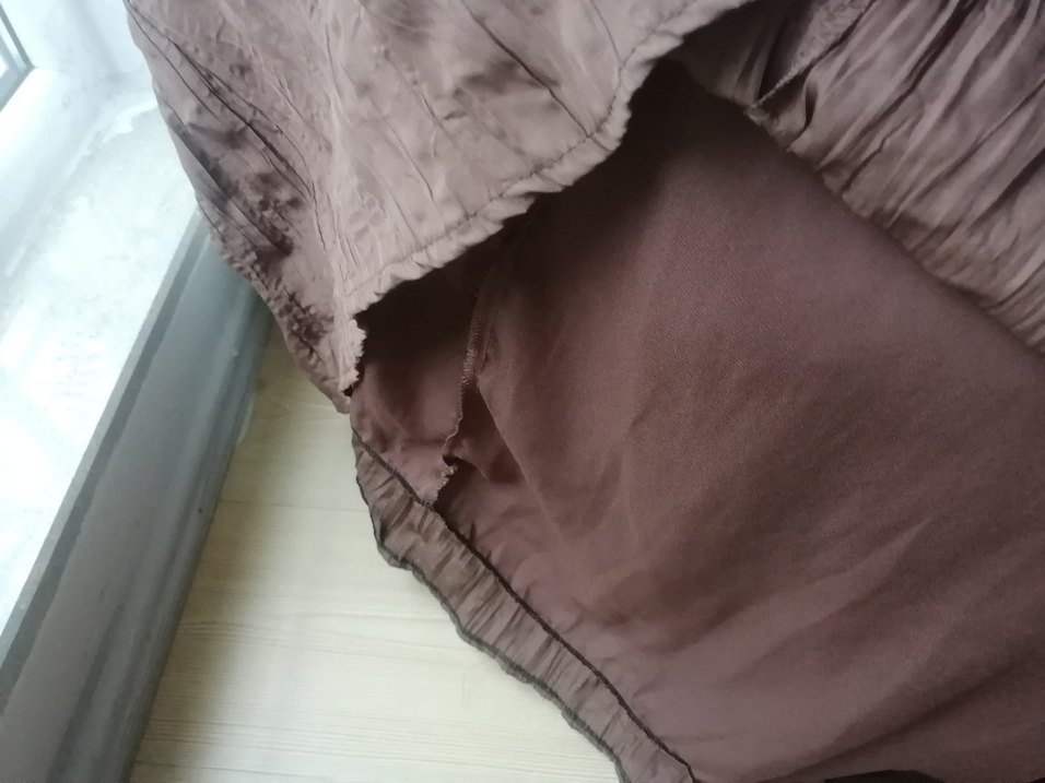 Bohem Tarzı Kahverengi Keten Uzun Elbise balon buruşuk görünümlü - Görsel 5