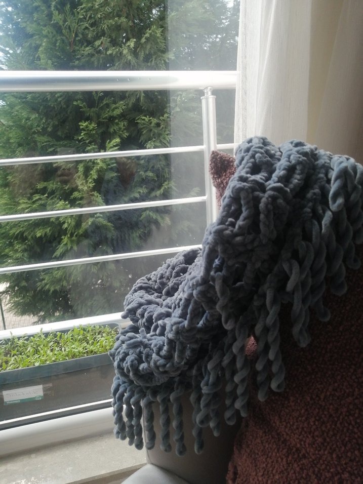 Gri Bohem Örgü Kadın Şal boyunluk - Görsel 5