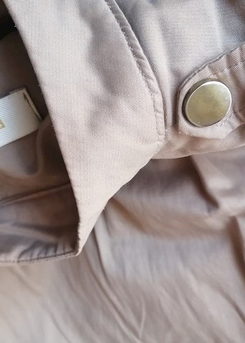 Bej Uzun Kadın Yağmurluk trençkot  Drapeli - Görsel 5