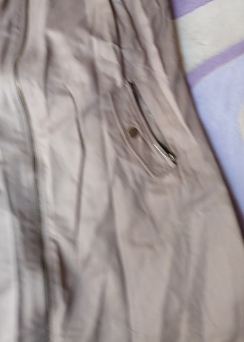 Bej Uzun Kadın Yağmurluk trençkot  Drapeli - Görsel 3