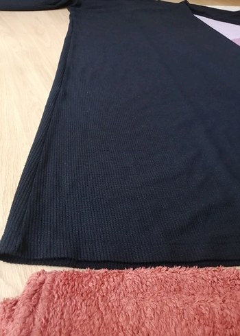 Uzun Siyah Drapeli Kadın Elbise - Görsel 4