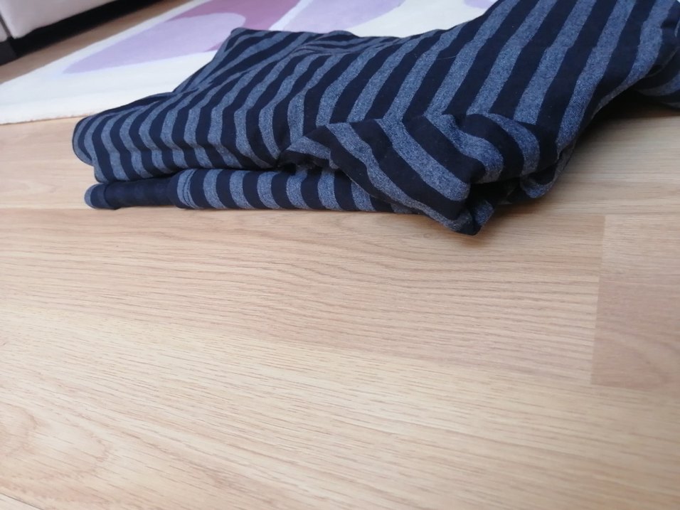 Gri Çizgili Yüksek Yakalı tunik Elbisesi - Görsel 3